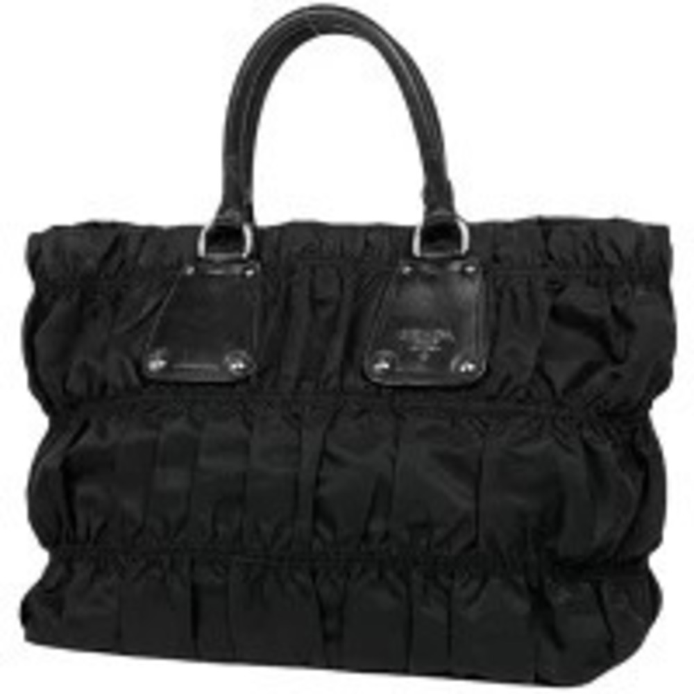 Prada Gathered Handbag Nero Bag Black Tote View 2